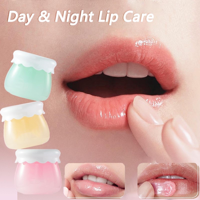 3Pcs Moisturizing Lip Sleeping Mask,Lip Repair Lip Balm for Day