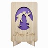 Della Stella Wooden Easter Bunny Card with Stand,Happy Easter Cards