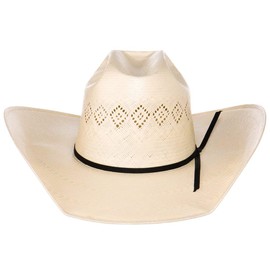 Rodeo King 24K Shantung Diamond 5" Brim Open Crown Straw Hat Ivory 63/4