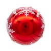Kurt S. Adler 80MM Red and Silver Snowflake Ball Ornaments,