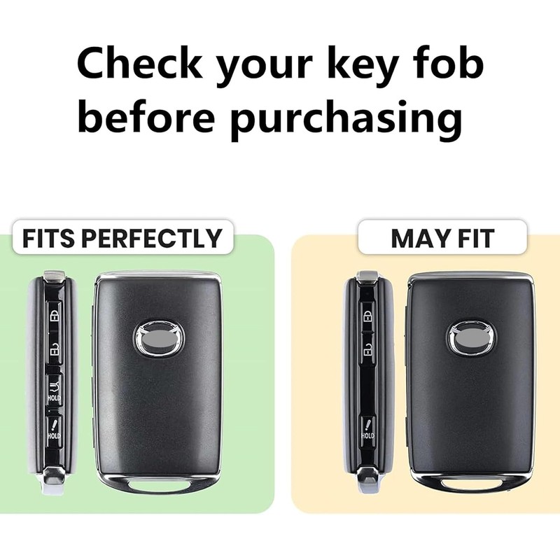 Leather Key Fob Case Compatible with Mazda 3,Mazda 3 Hatchback,Mazda