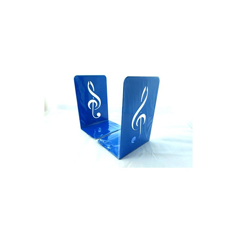 Music Themed Bookend - A Pair of Solid Blue Treble