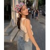 Collet Vintage Flower Bandana Hair Scarf Handkerchief [Pink] with UV