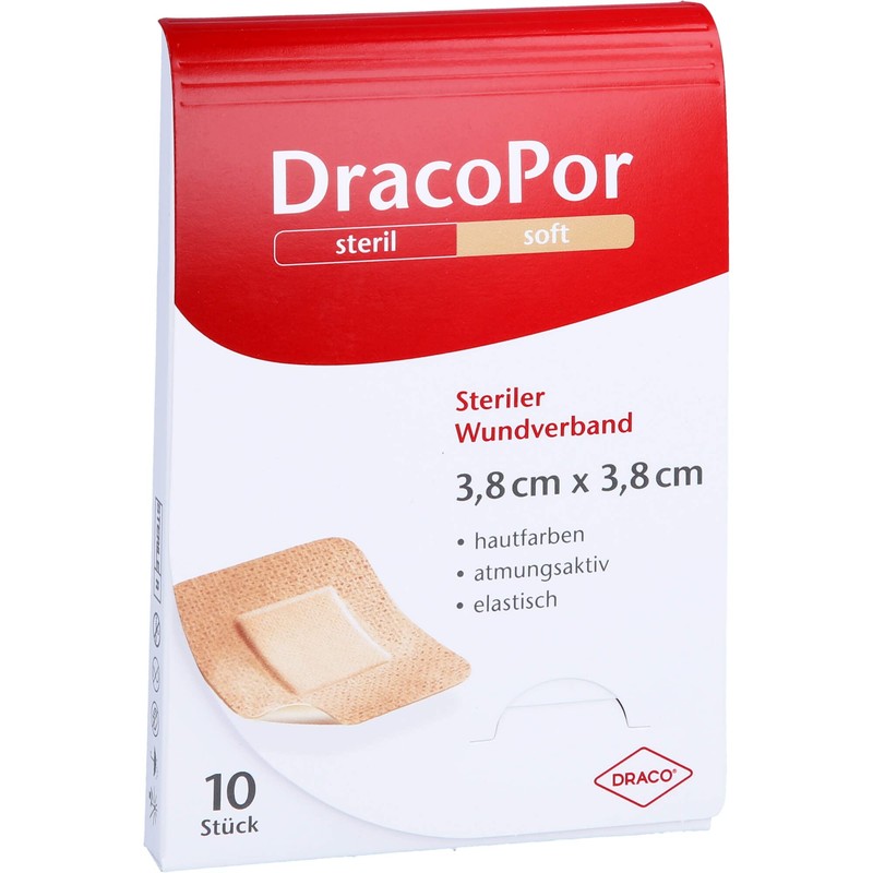 Dracopor Wound Dressing 3.8 x 3.8 cm Sterile Skin Coloured