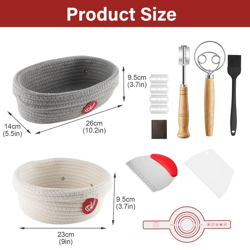 Yomjarl Sourdough Starter Kit,Sourdough Bread Baking Supplies with 2 pack