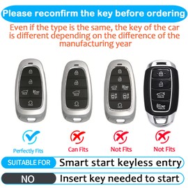 bqepe For Hyundai Key Fob Cover Keychain Fit for Hyundai 2021-2022 Sonata Nexo Santa Fe Tucson Smart Key Shell Case (Ivory White, 5 buttons)