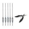 Set of 5 feeder spirals, long cast spirals, 31 cm