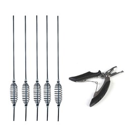 Set of 5 feeder spirals, long cast spirals, 31 cm + fishing scissors.
