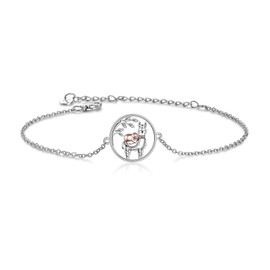 ONEFINITY Llama Sloth Gift Sterling Silver Llama Alpaca Bracelet Sloth Jewelry Women Gifts for Llama Sloth Lovers