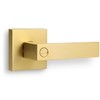 LOQRON Square Privacy Gold Door Handles (No Key) for Bathroom
