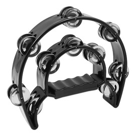 Sarini Tamburine für Erwachsene, Halbmond-Handtamburin, Doppelt-Cutaway-Tamburin, Tamburinreihe Metall-Halbmond-Handtamburin für Musikerbands