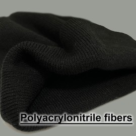 VIAUMBR Beanie Hat Winter Hat Men Women Knitted Hat Winter Hat Beanie Hat Sports Hat Knitted Cuffs Thermal Soft Breathable Classic Unisex V048 Black, 48 black