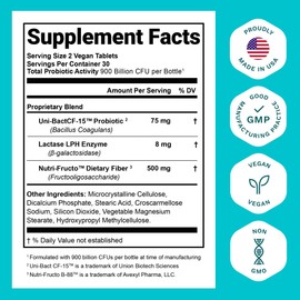 Nutrition Essentials Probiotics for Women and Men with Natural Lactase Enzyme & Prebiotic Fiber for Digestive Health - 80percent + Stronger Supplement for Gut Health Support - 3 Count of 60 Tablets