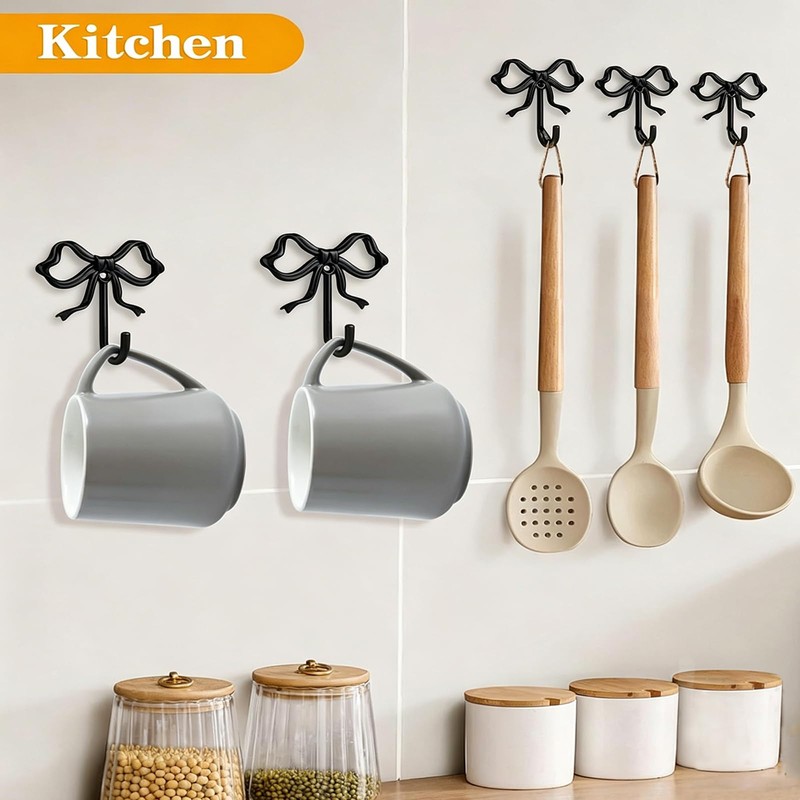 BXPTQCRY 6 PCS Cute Butterfly Wall Hooks，2.9 * 2.6in Coquette