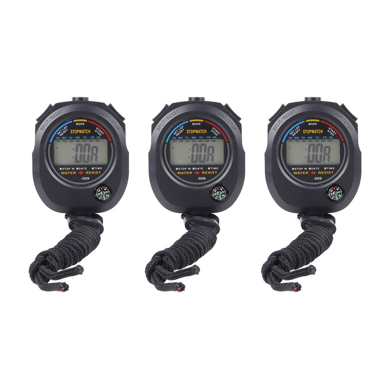 3 PCS Sports Stopwatch High Accuracy Waterproof 40mah Sports Stopwatch