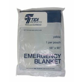 TIDI 980077 Emergency Blanket 2-Layer 56" X 90" Yellow