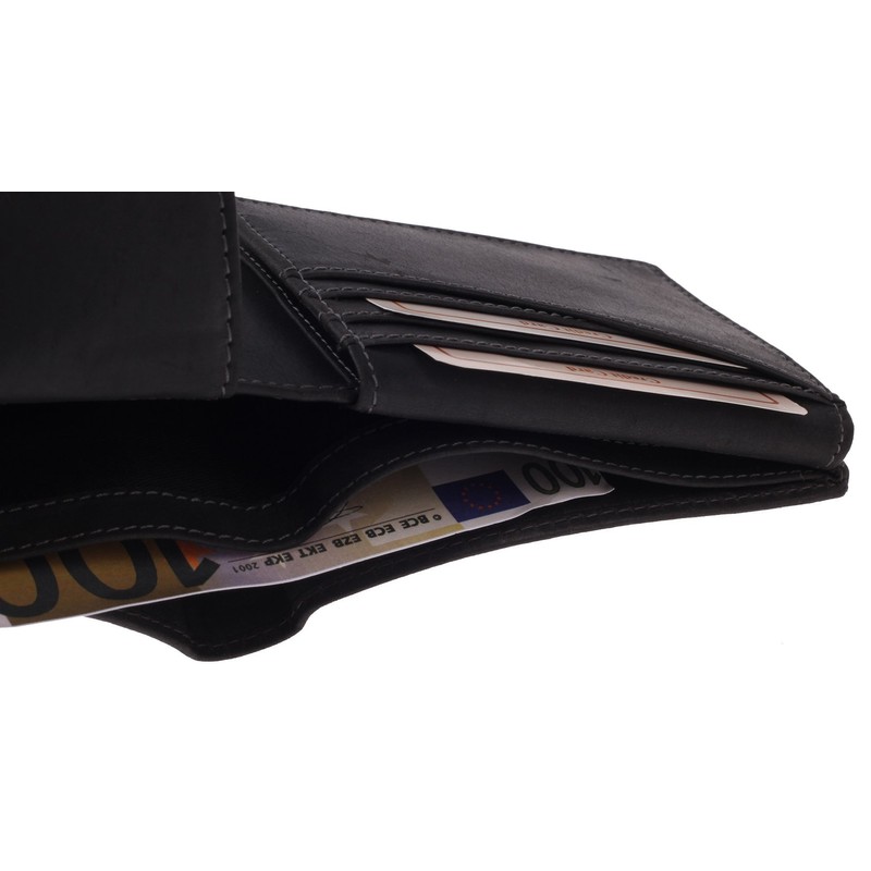 Greenburry Vintage RFID Wallet Leather Wallet Black, black, Vintage