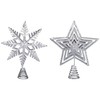 Transpac Metal Silver Glitz Tree Topper, Set of 2, Assortment