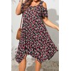 Plus Size Sundress Summer Floral Beach Casual Pocket Flowy Swing