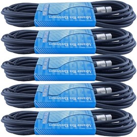 MCSPROAUDIO 5 Pack of 10 Foot Male to Female 3 Pin XLR Mic Microphone Audio Cable