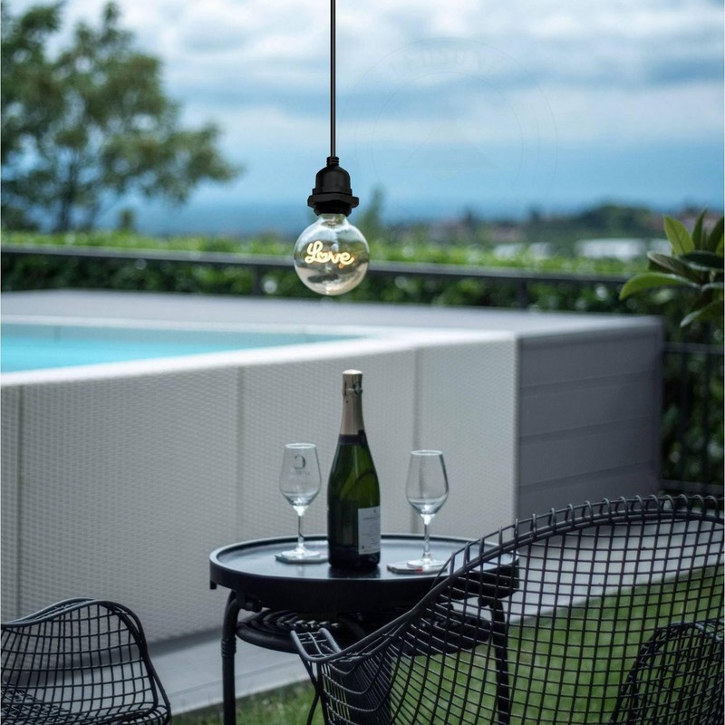 LEDSone Pendant Ceiling Light Fitting, E27 Lamp IP65 Indoor/Outdoor Black