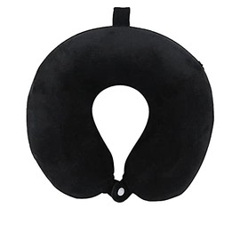 DUANY STORE Neck Pillow for Traveling, Upgraded Travel Neck Pillow for Airplane 100 percent Pure Memory Foam Travel Pillow for Flight Headrest Sleep, Portable Plane Accessories, Black