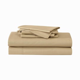 Eddie Bauer - Sheets, Super Soft Bedding with Matching Pillowcases, Temperature-Regulating Fabric, All-Around Comfort, Solid Room Essentials (Logan Beige, Queen)