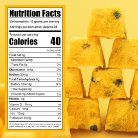 Freeze-Dried Passion Fruit Chunks 8.8oz/250g Bulk Bag - Unsweetened Crunchy Tropical Snack for Baking & Desserts, Yogurt/Smoothie Topping, Camping & Tea Time