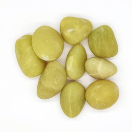 FlyingBean Bulk Lemon Jade Rocks, Natural Raw Stones, Tumble Stone, for Decoration, Education, Energy Balancing, as Gifts, Rock Specimens, Desk Ornament