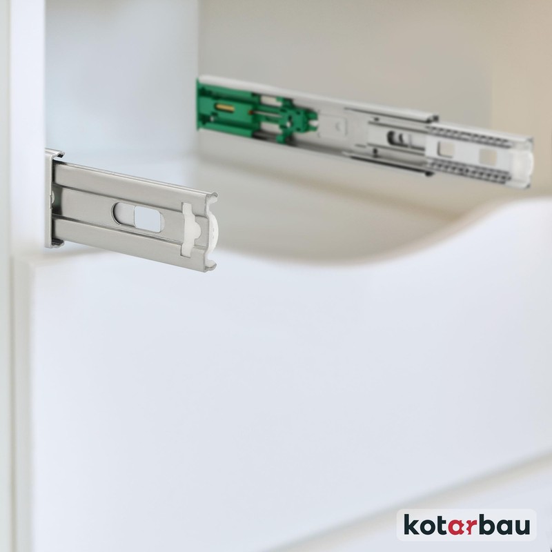 Kotarbau®® 1 pair (2 pieces) telescopic runners ball bearing mounted