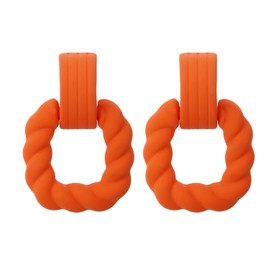 RUOFFETA Rectangle Earrings for Women, Acrylic Square Earrings Twisted Geometric Statement Earrings (Orange)