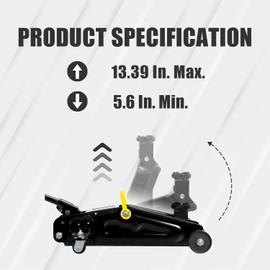 BIG RED T83006 Torin Hydraulic Trolley Service/Floor Jack with Extra Saddle (Fits: SUVs and Extended Height Trucks): 3 Ton (6,000 lb) Capacity, Red