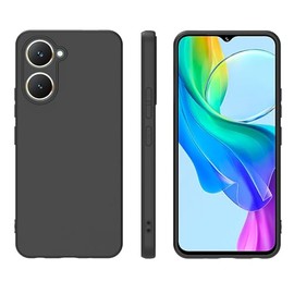 QWYJ Funda for Vivo Y03 4G Funda Protectora de TPU Suave Ultrafina Matte Minimalista for Vivo Y03 4G Case Liso(Negro)