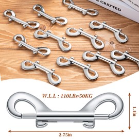 12 Pieces Double Ended Bolt Snaps Hook Zinc Alloy Double Trigger Clips Home Pet Accessory for Linking Dog Leash Collar Leash Key Chain Horse Tack Pet Sling Feed Buckets (2.75 Inch)