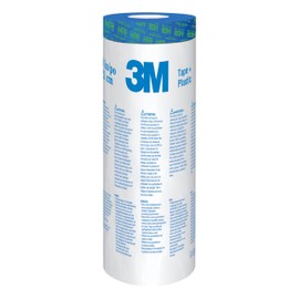 ScotchBlue Pre Plastic Painters Tape with Bladed Dispenser, 48 in x 30yd, Tape & Masking Film Combined in One Product, Static Cling to Stay in One Place, No Residue Masking Tape (PTD2093EL-48-S)