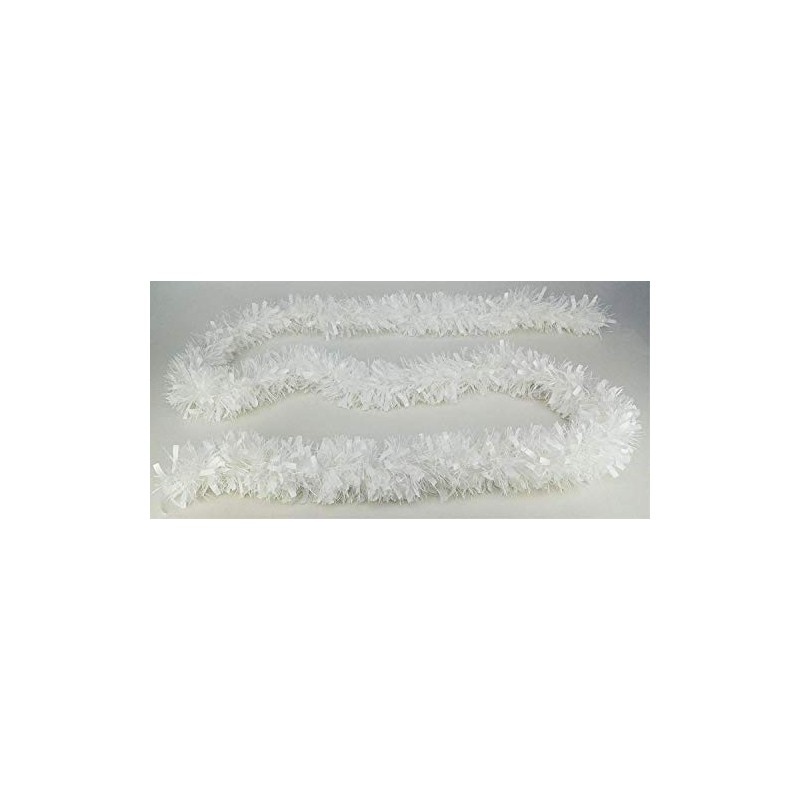 SHATCHI 1.8m/6ft White Luxury Deluxe Chunky Christmas Tinsel Garland Xmas