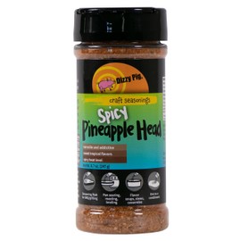 Dizzy Pig Spicy Pineapple Head Tropical Seasoning Rub (8oz Shaker) - Seasons 30+lbs of Food - Hand Made in the USA - MSG Free, Gluten Free