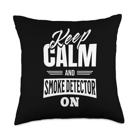 smoke alarm alert store safety fire alarm smoke detectors Throw Pillow