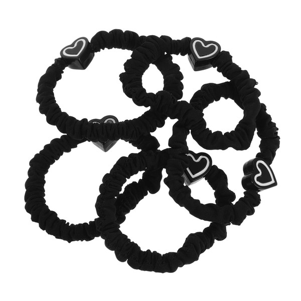 minkissy 5pcs Heart Detail Thick Elastic Hair Ties for Women