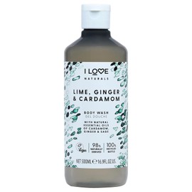 I LOVE Naturals Lime, Ginger, and Cardamom Body Wash - Moisturizing Body Wash - Infused with Essential Oils - Plant-Based Body Cleanser - 500 ml