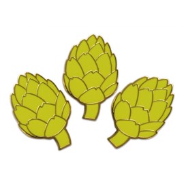 Novel Merk Vegetable - Eggplant, Tomato, & Other Lapel Pin, Hat Pin & Tie Tack Set - Clutch Back (3- Artichoke)