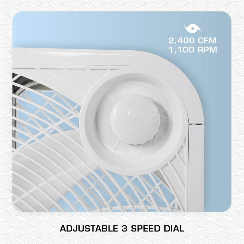 Hurricane 2-Pack Classic Floor Mount Box Fan w/ 3 Quiet