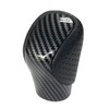 Pursuestar Black Leather Carbon Fiber Gear Lever Shift Knob Shifter