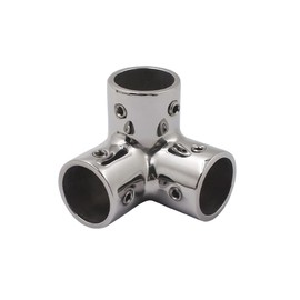 Tee Tube Pipe Connector, 30mm Stainless Steel 3-Way Corner Boat Hand Rail Fitting Marine Grade Handrail Fitting for Yacht