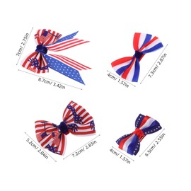 Healeved 8pcs Patriotic Bow Snap Hair Clips Red White Blue Striped Barrettes for Women Independence Day Hair Accessories Festive American Flag Ornaments for Celebrations