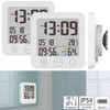 infactory Bathroom Hanging Clock: Set of 2 Bathroom Clock Thermo/Hygrometer