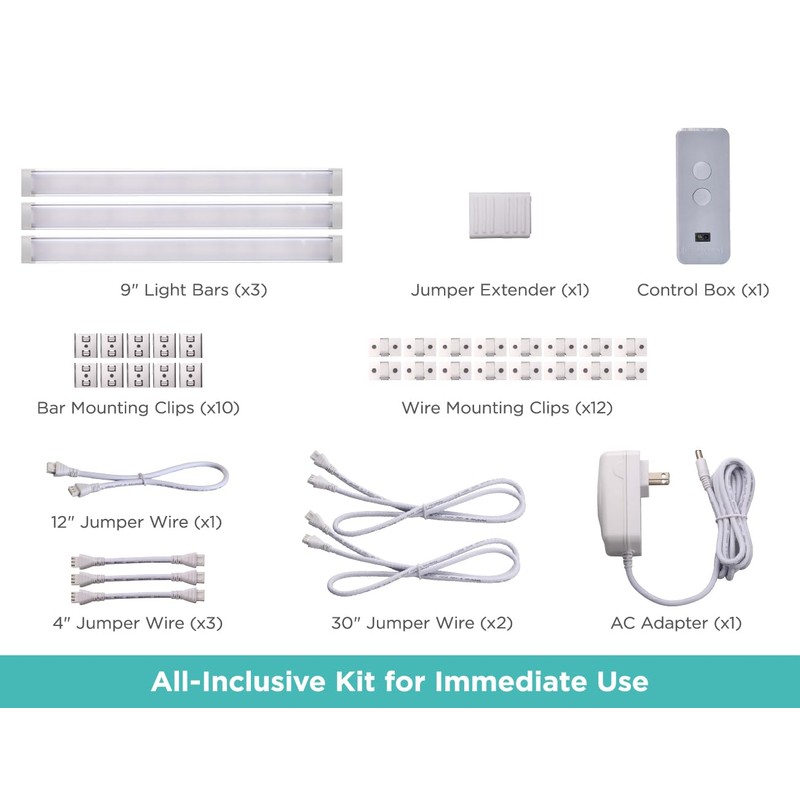 BLACK+DECKER LED Under Cabinet Light Kit, Motion Sensor, Dimmable, Linkable,