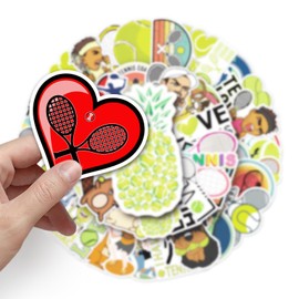 Tennis Sticker Set 50 Pieces Cute Decoration for Car Laptop Skateboard Bicycle Moped Motorcycle Bicycle Computer Suitable for Adults Children