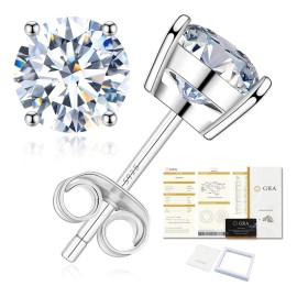 Pendientes De Moissanita 925 Plata Aretes Caja Regalo Mujer