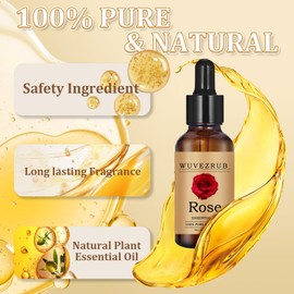 Wuvezrub Rose Essential Oil 30ML - 100% Pure and Natural Oils for Aromatherapy Diffuser - 1 Fl Oz/Rose